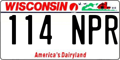 WI license plate 114NPR