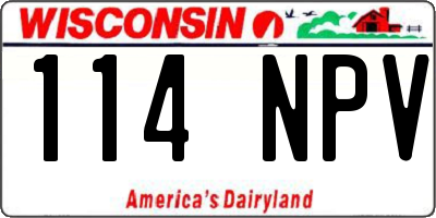 WI license plate 114NPV