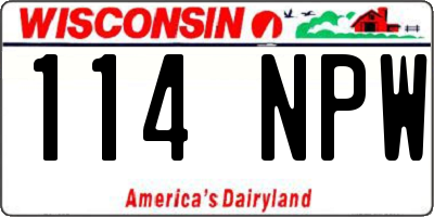 WI license plate 114NPW
