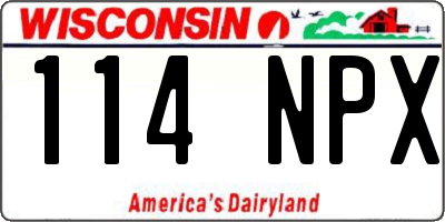 WI license plate 114NPX
