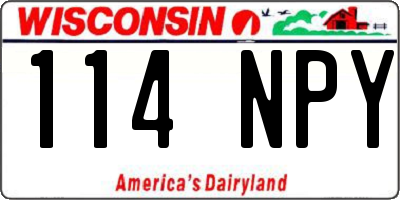WI license plate 114NPY
