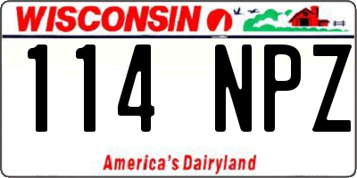 WI license plate 114NPZ