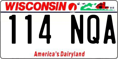 WI license plate 114NQA
