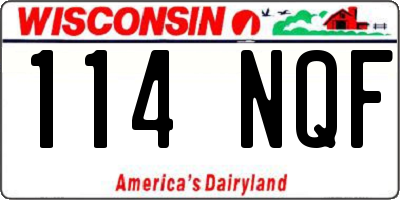 WI license plate 114NQF