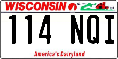 WI license plate 114NQI