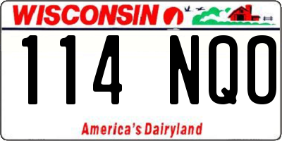 WI license plate 114NQO