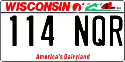 WI license plate 114NQR