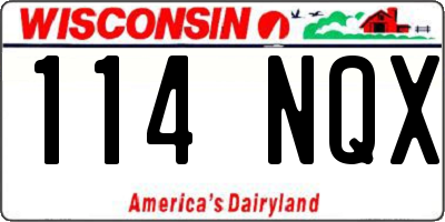 WI license plate 114NQX