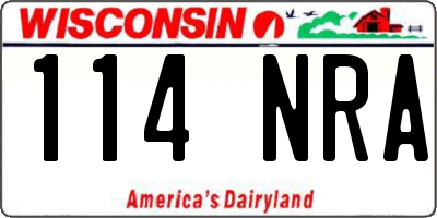 WI license plate 114NRA