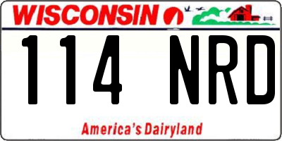 WI license plate 114NRD