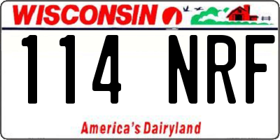WI license plate 114NRF