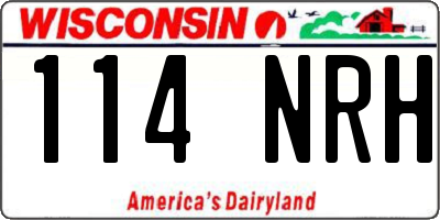 WI license plate 114NRH