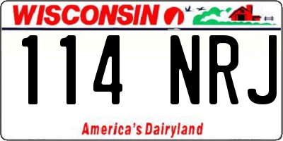 WI license plate 114NRJ