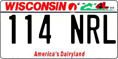 WI license plate 114NRL