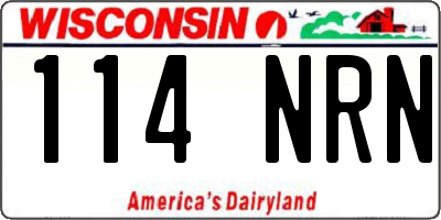 WI license plate 114NRN