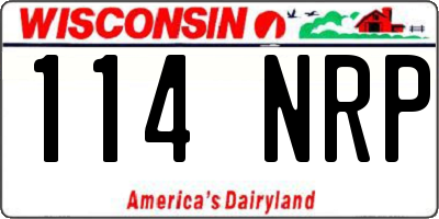 WI license plate 114NRP