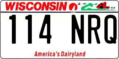 WI license plate 114NRQ