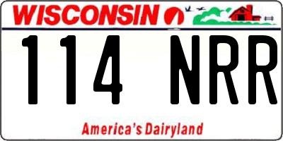 WI license plate 114NRR