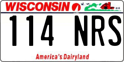 WI license plate 114NRS