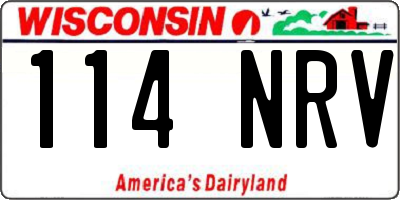 WI license plate 114NRV