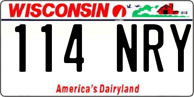 WI license plate 114NRY