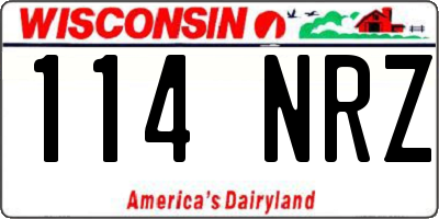 WI license plate 114NRZ