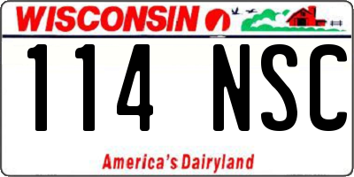 WI license plate 114NSC