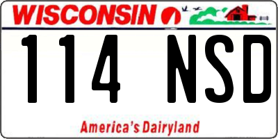 WI license plate 114NSD