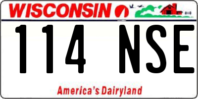 WI license plate 114NSE