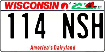 WI license plate 114NSH