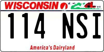 WI license plate 114NSI
