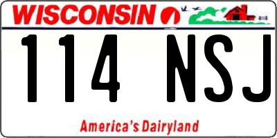 WI license plate 114NSJ