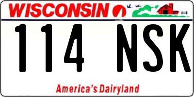 WI license plate 114NSK