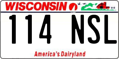 WI license plate 114NSL
