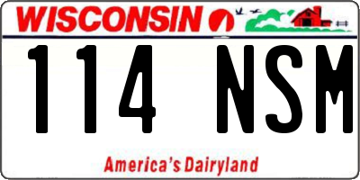 WI license plate 114NSM