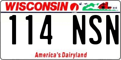 WI license plate 114NSN