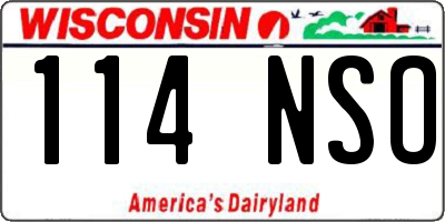WI license plate 114NSO