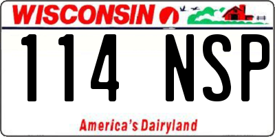 WI license plate 114NSP