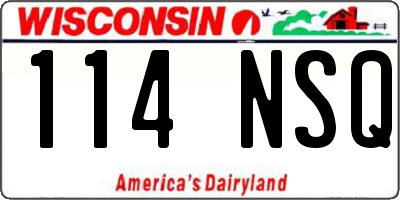 WI license plate 114NSQ