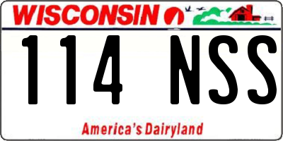 WI license plate 114NSS