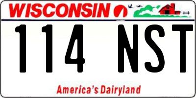 WI license plate 114NST