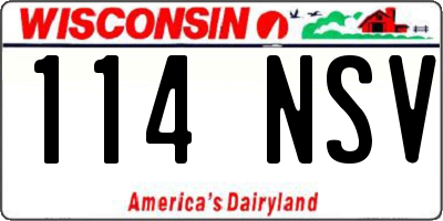 WI license plate 114NSV