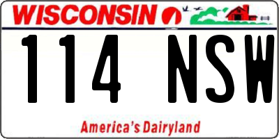 WI license plate 114NSW