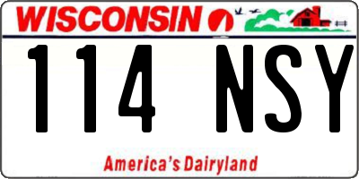 WI license plate 114NSY