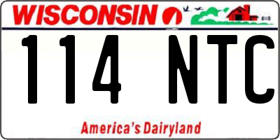 WI license plate 114NTC