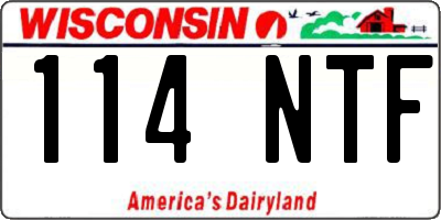 WI license plate 114NTF