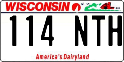 WI license plate 114NTH