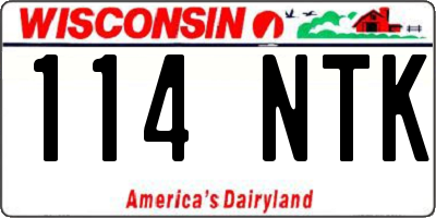 WI license plate 114NTK
