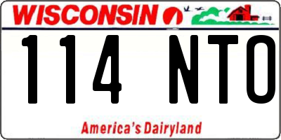 WI license plate 114NTO