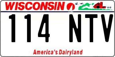 WI license plate 114NTV